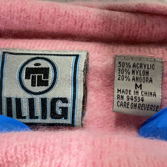 ILLIG  Y2K 2000's grunge mall goth angora blend pink turtleneck sweater - Picture 6 of 7